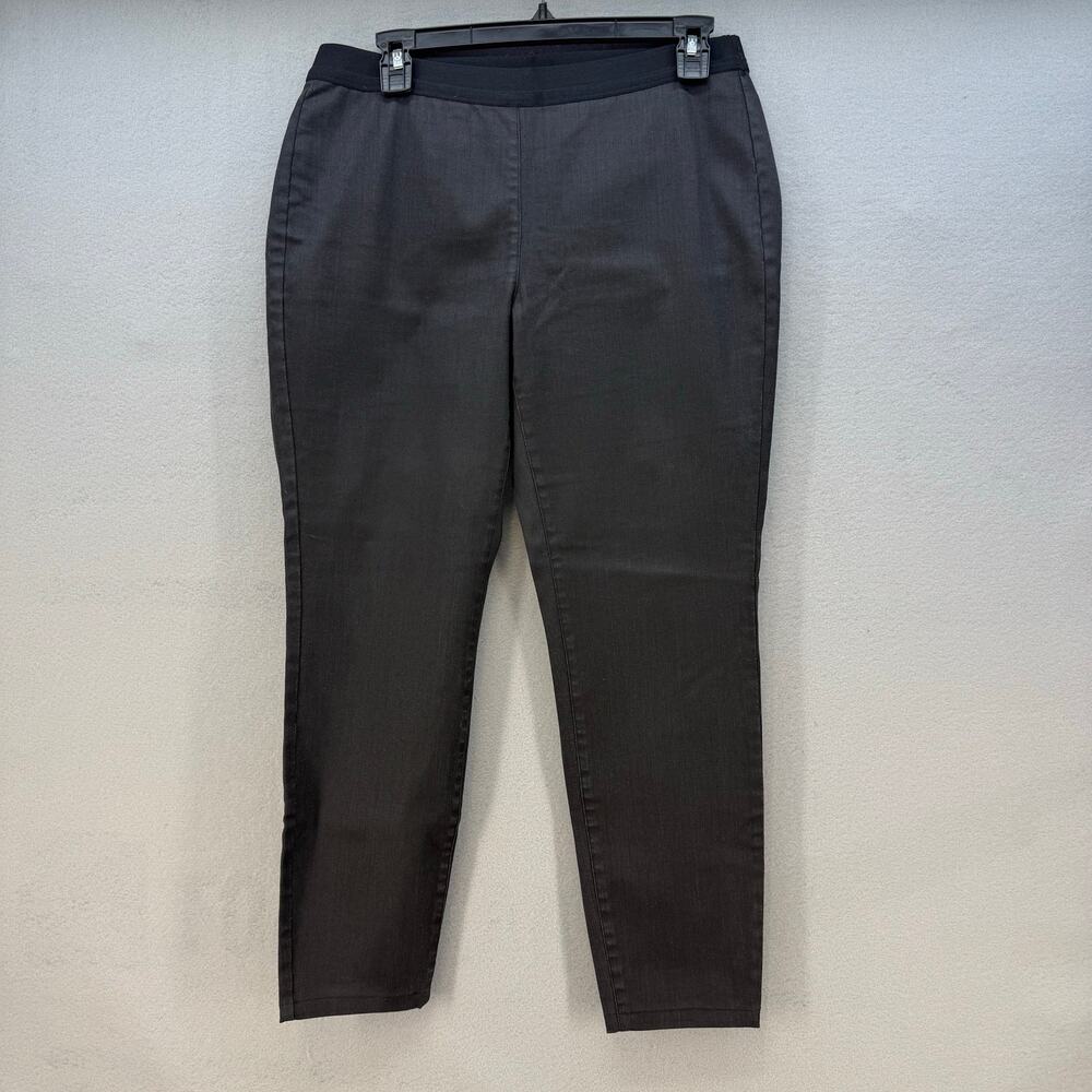 Eileen Fisher Leggings Women's PM Black Coated Organic Cotton Minimalist Preppy